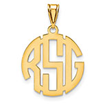 Personalized Circle Monogram Pendant in 14K Gold