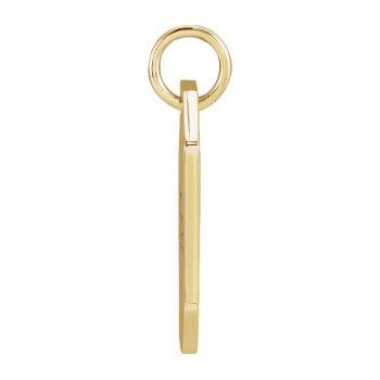 Tiny / Small 14K Gold Engravable Octagonal Disc Charm Pendant 2
