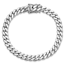 Heavy 7.7mm Platinum Curb Link Bracelet