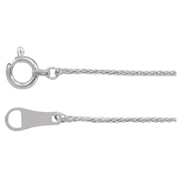 Platinum 0.8mm Wheat Chain Necklace 2