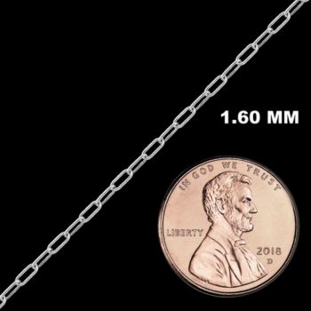 Platinum 1.6mm Paper Clip Necklace 3