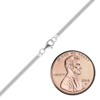 1.6mm Platinum Snake Chain Necklace 3