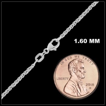 1.6mm Platinum Wheat Chain Necklace 2