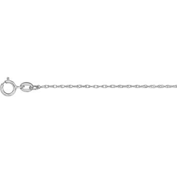 Platinum 1mm Open Weave Rope Chain Necklace 2