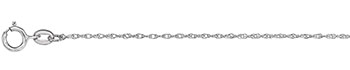 Platinum 1mm Open Weave Rope Chain Necklace
