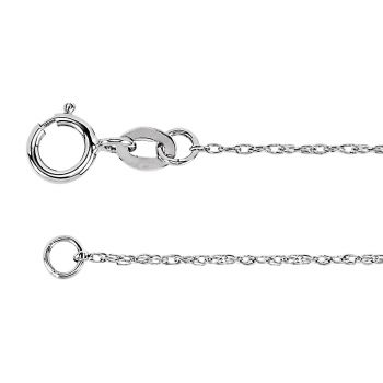 Platinum 1mm Open Weave Rope Chain Necklace 3