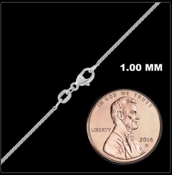 1mm Platinum Wheat Chain Necklace 3