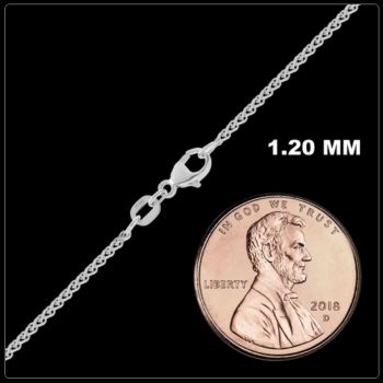 1.2mm Platinum Wheat Chain Necklace 2