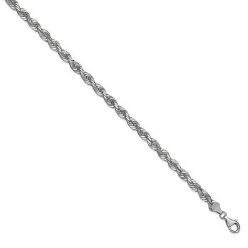 6mm Platinum Diamond-Cut Rope Chain Necklace 2