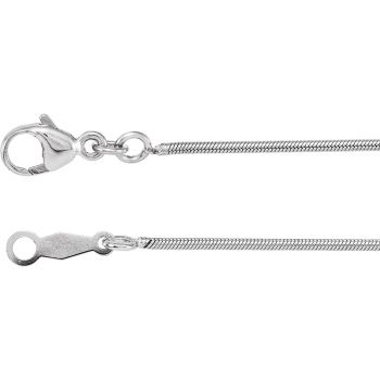 1mm Platinum Snake Chain Necklace 2