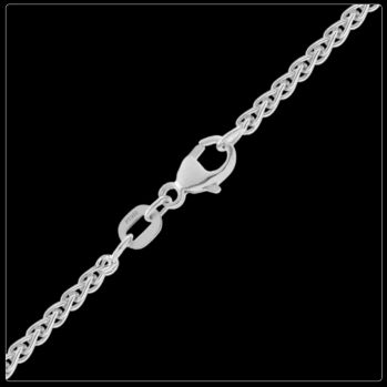 1mm Platinum Wheat Chain Necklace 2