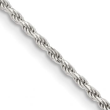 Italian 1.7mm Silver Rope Chain Necklace 2