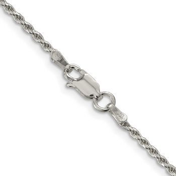 Italian 1.7mm Silver Rope Chain Necklace 3