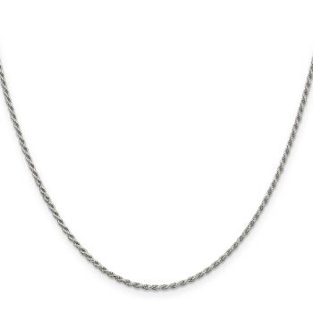 Italian 1.7mm Silver Rope Chain Necklace