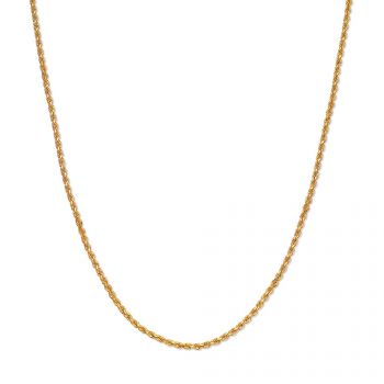 1.3mm 14K Gold Diamond-Cut Rope Chain Necklace