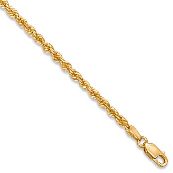 2.75mm 14K Gold Diamond-Cut Rope Chain Necklace 3