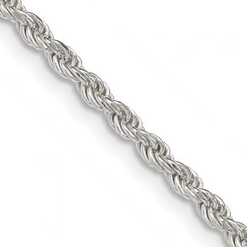 Italian 2.25mm Diamond-Cut Silver Rope Chain 2