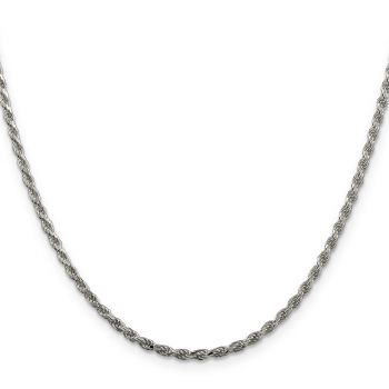 Italian 2.25mm Diamond-Cut Silver Rope Chain