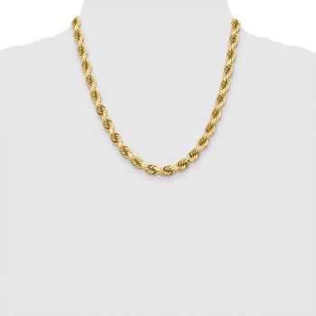 8mm Diamond-Cut Rope Chain Necklace 14K Solid Gold 6