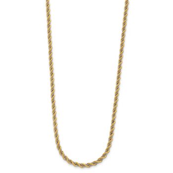 14K Italian Two-Tone Gold 3.25 Hollow Rope Chain Necklace, 18 Inches 2