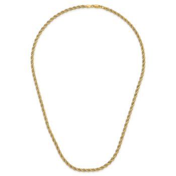 14K Italian Two-Tone Gold 3.25 Hollow Rope Chain Necklace, 18 Inches 5