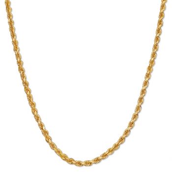 3.75mm Diamond-Cut Rope Chain Necklace in 14K Gold