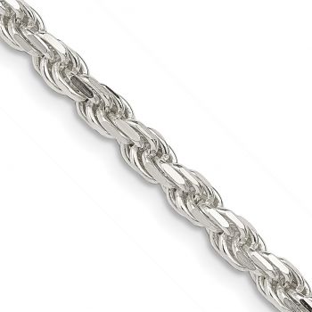 Italian 3.75mm Silver Diamond-Cut Rope Chain 2