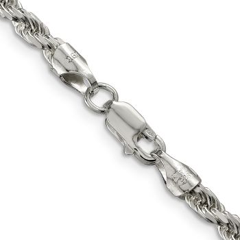 Italian 3.75mm Silver Diamond-Cut Rope Chain 3