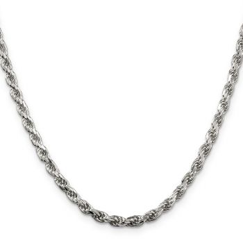 Italian 3.75mm Silver Diamond-Cut Rope Chain
