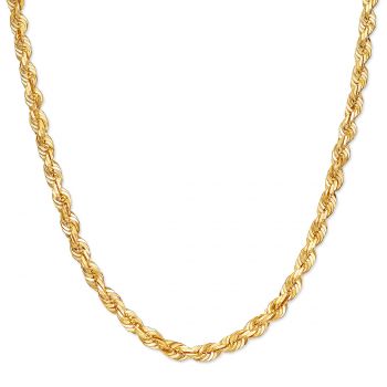 4.5mm 14K Gold Diamond-Cut Rope Chain