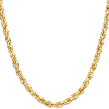 14K Gold 6mm Diamond-Cut Rope Chain