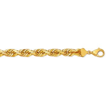 7mm Diamond-Cut Rope Chain Necklace 14K Gold 4