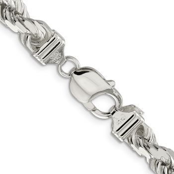 Italian 8mm Sterling Silver Diamond-Cut Rope Chain 3