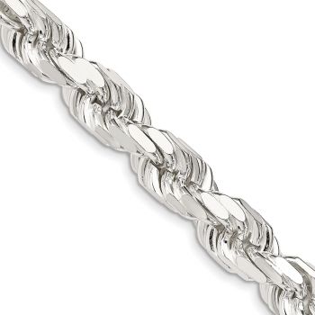 Heavy Italian 9mm Silver Diamond-Cut Rope Chain 2
