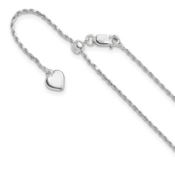 Italian 1.2mm Adjustable Silver Rope Chain Necklace 2