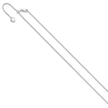 Italian 1.2mm Adjustable Silver Rope Chain Necklace 3