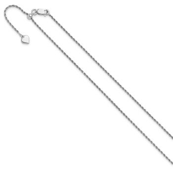 Italian 1.4mm Adjustable Rope Chain Necklace in Sterling Silver 3