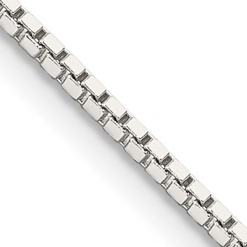 Italian 1.5mm Sterling Silver Box Chain Necklace 2