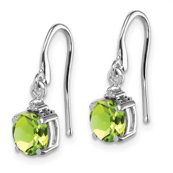 1.82 Carat French-Wire Peridot Earrings, Sterling Silver 2