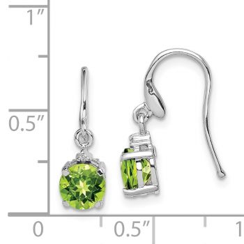 1.82 Carat French-Wire Peridot Earrings, Sterling Silver 3