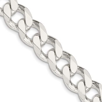 13mm Silver Curb Chain Necklace 2