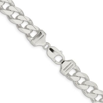13mm Silver Curb Chain Necklace 3