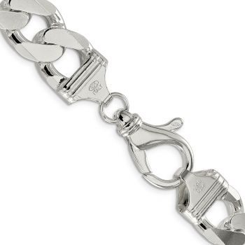 Heavy 16.25mm Silver Curb Link Chain 3