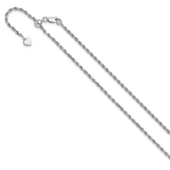 Italian 2.25mm Adjustable Rope Chain Necklace in Sterling Silver 3