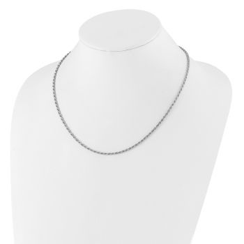 Italian 2.25mm Adjustable Rope Chain Necklace in Sterling Silver 5