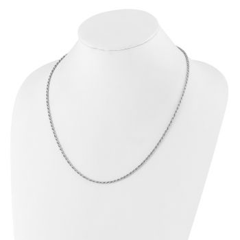 Italian 2.25mm Adjustable Rope Chain Necklace in Sterling Silver 6