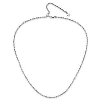 Italian 2.25mm Adjustable Rope Chain Necklace in Sterling Silver
