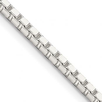 Italian 2.5mm Sterling Silver Box Chain Necklace 2