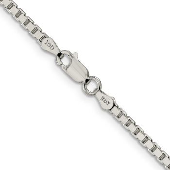 Italian 2.5mm Sterling Silver Box Chain Necklace 3