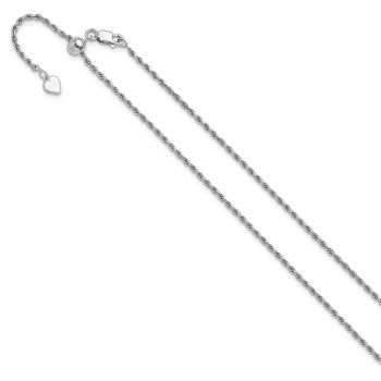 Italian 2mm Adjustable Silver Rope Chain Necklace 3